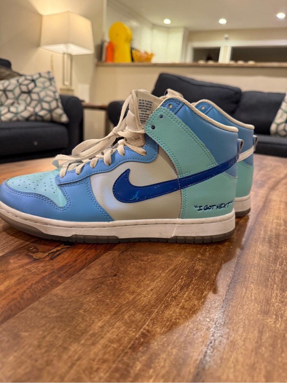 mens high top nike dunk "i got next" size 8 men blues